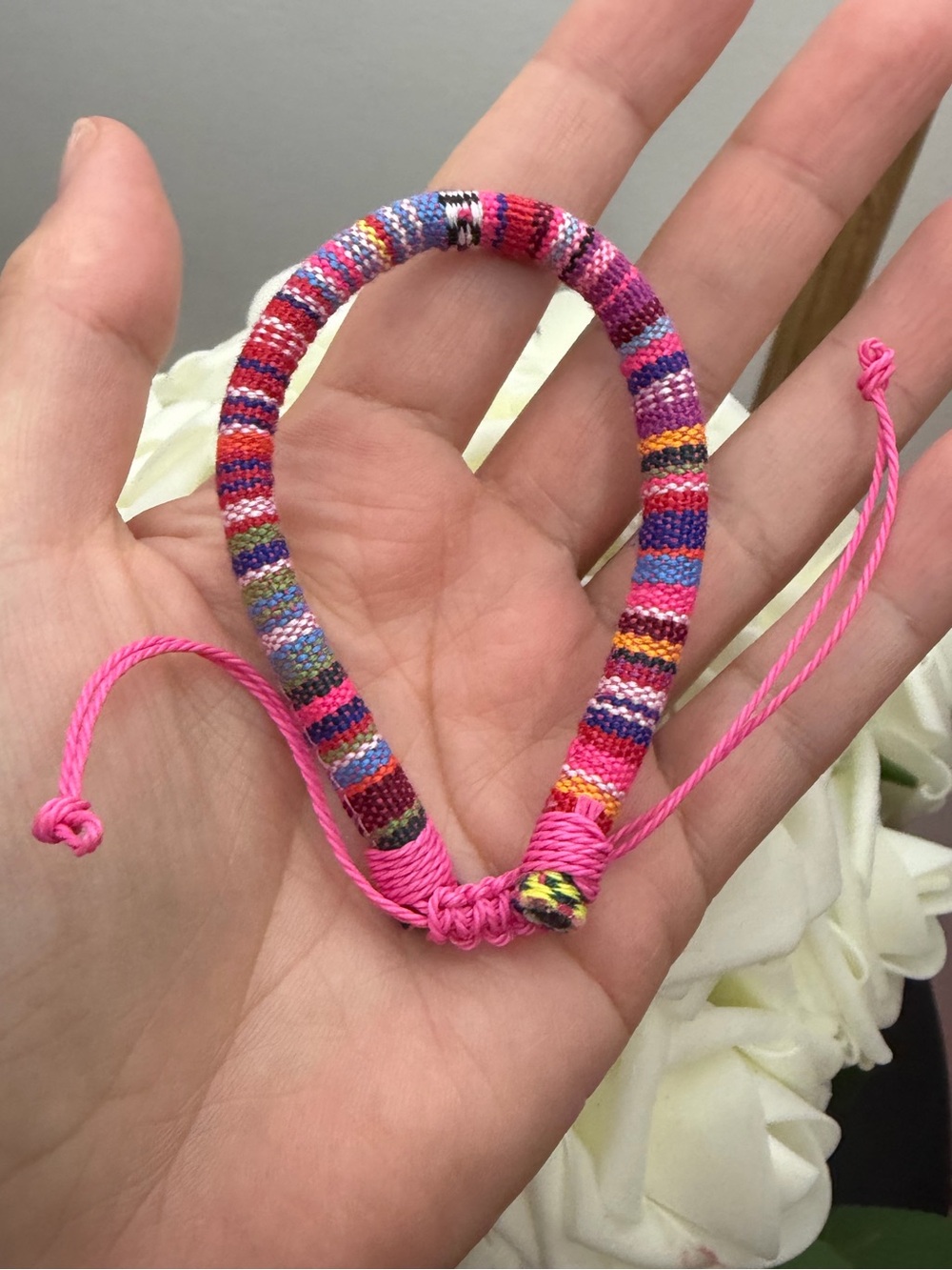 Kids Pink Multicolor Woven Friendship Bracelet - Brand